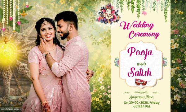 thumbnail 5x3 Wedding Flex Banner Design PSD Download | Editable Indian Wedding Ceremony Banner Template